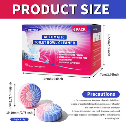 Tidevella Dual-Color Toilet Bowl Cleaner - 2-in-1 Clean & Deodorize