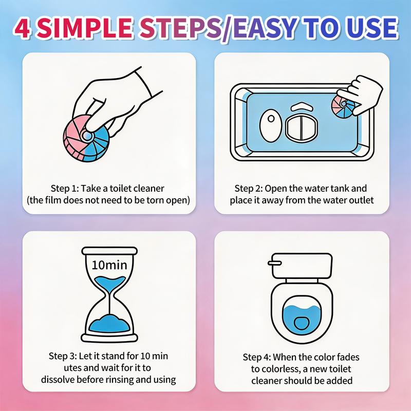 Tidevella Dual-Color Toilet Bowl Cleaner - 2-in-1 Clean & Deodorize