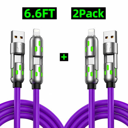FlexLink 4-in-1 Fast Charging Cable – 6.6FT USB-C Multi-Connector Cord