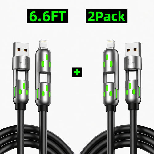 FlexLink 4-in-1 Fast Charging Cable – 6.6FT USB-C Multi-Connector Cord