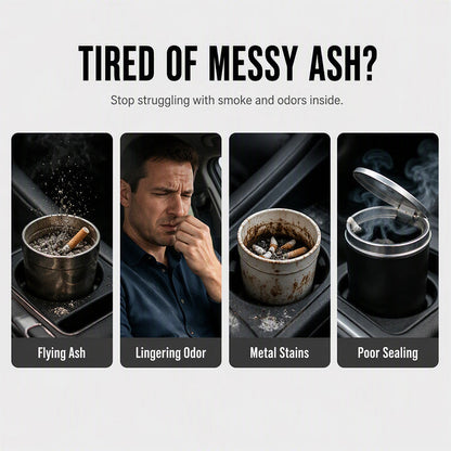 🔥 50% OFF PROMO 2026 🚗 Rotating Car Ashtray, Ceramic Inner Coating, Waterproof & Odor-Proof for Your Vehicle ✨🎉