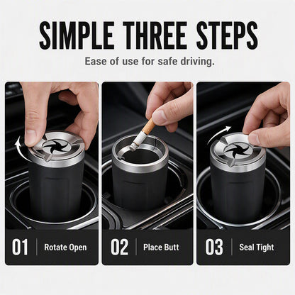 🔥 50% OFF PROMO 2026 🚗 Rotating Car Ashtray, Ceramic Inner Coating, Waterproof & Odor-Proof for Your Vehicle ✨🎉